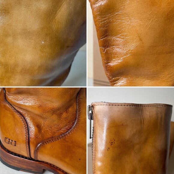 BED STU Tess Tan Distressed Leather Tall Riding Boots BEDSTU Size 8 - Picture 9 of 16